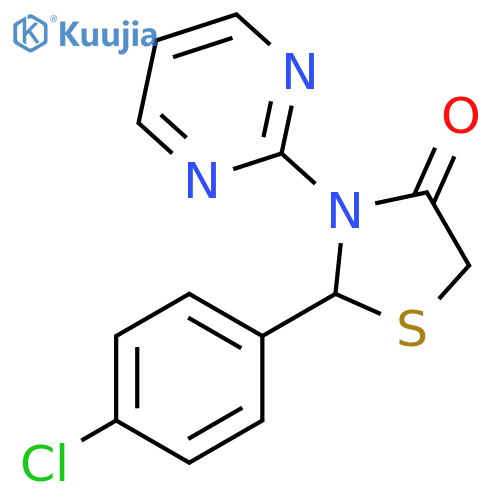4-Thiazolidinone, 2-(4-chlorophenyl)-3-(2-pyrimidinyl)- structure