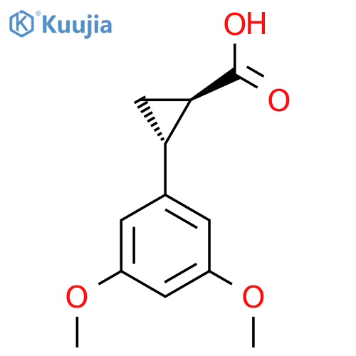 rac-(1R,2R)-2-(3,5-dimethoxyphenyl)cyclopropane-1-carboxylic acid structure