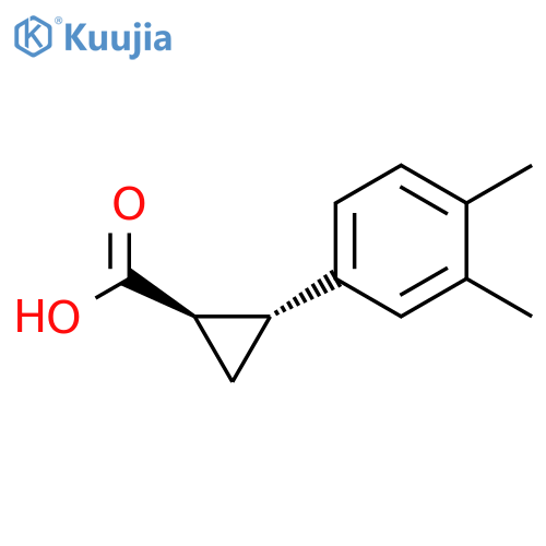 rac-(1R,2R)-2-(3,4-dimethylphenyl)cyclopropane-1-carboxylic acid, trans structure