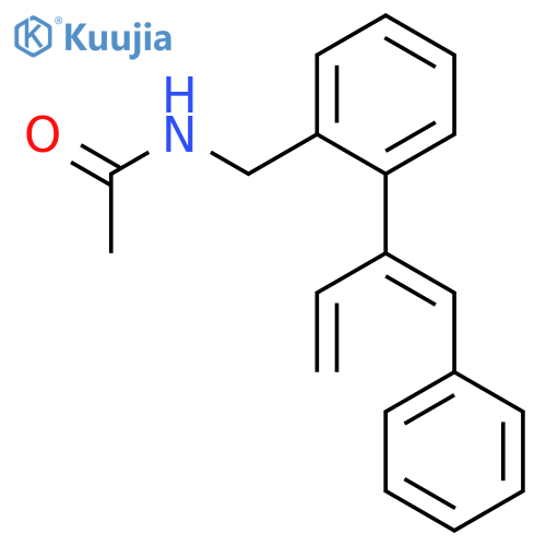 ACETAMIDE, N-[[2-[1-(PHENYLMETHYLENE)-2-PROPENYL]PHENYL]METHYL]- structure