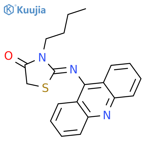 4-Thiazolidinone, 2-(9-acridinylimino)-3-butyl- structure