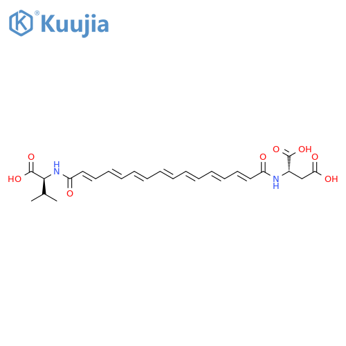 L-Aspartic acid, N-[(2E,4E,6E,8E,10E,12E,14E)-16-[[(1S)-1-carboxy-2-methylpropyl]amino]-1,16-dioxo-2,4,6,8,10,12,14-hexadecaheptaenyl]- (9CI) structure
