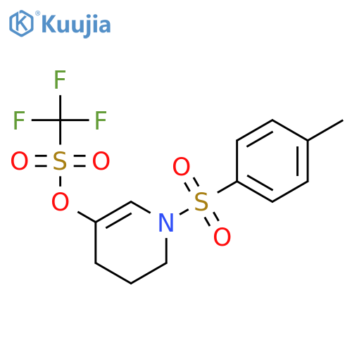 trifluoromethanesulfonic acid 1-(p-toluenesulfonyl)-1,4,5,6-tetrahydro-pyridin-3-yl ester structure