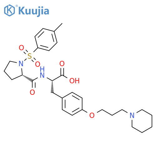 L-Tyrosine,1-[(4-methylphenyl)sulfonyl]-L-prolyl-O-[3-(1-piperidinyl)propyl]- structure