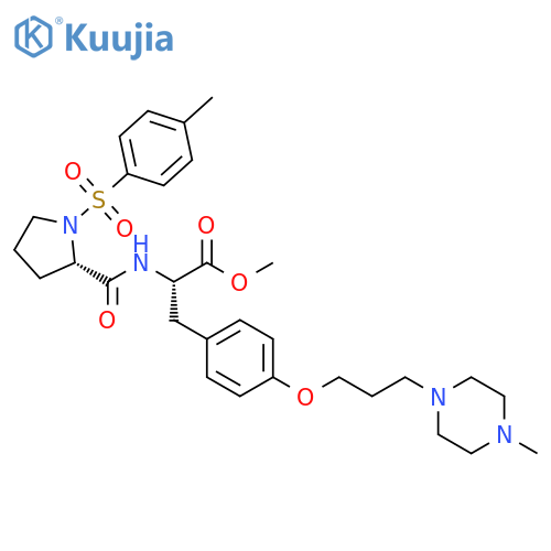 L-Tyrosine,1-[(4-methylphenyl)sulfonyl]-L-prolyl-O-[3-(4-methyl-1-piperazinyl)propyl]-, methyl ester structure