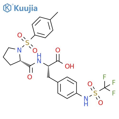 L-Phenylalanine,1-[(4-methylphenyl)sulfonyl]-L-prolyl-4-[[(trifluoromethyl)sulfonyl]amino]- structure