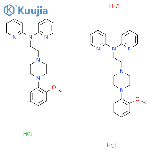 N-[2-[4-(2-Methoxyphenyl)piperazin-1-yl]ethyl]-N-pyridin-2-ylpyridin-2-amine;hydrate;dihydrochloride structure