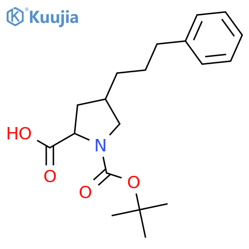 (2S,4R)-1-(tert-Butoxycarbonyl)-4-(3-phenylpropyl)pyrrolidine-2-carboxylic acid structure