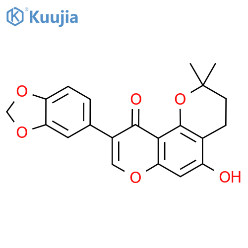 9-(1,3-Benzodioxol-5-yl)-5-hydroxy-2,2-dimethyl-3,4-dihydropyrano[2,3-f]chromen-10-one structure