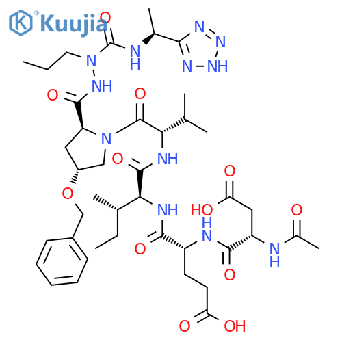 (4R)-4-{[(2S)-2-(acetylamino)-3-carboxypropanoyl]amino}-5-{[(2S,3S)-1-{[(2S)-1-{(2S,4R)-4-(benzyloxy)-2-[(2-propyl-2-{[(1S)-1-(2H-tetrazol-5-yl)ethyl]carbamoyl}hydrazinyl)carbonyl]pyrrolidin-1-yl}-3-methyl-1-oxobutan-2-yl]amino}-3-methyl-1-oxopentan-2-yl] structure