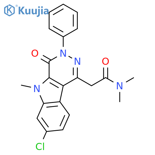 2-(7-Chloro-5-methyl-4-oxo-3-phenyl-4,5-dihydro-3H-pyridazino4,5-bindol-1-yl)-N,N-dimethylacetamide structure