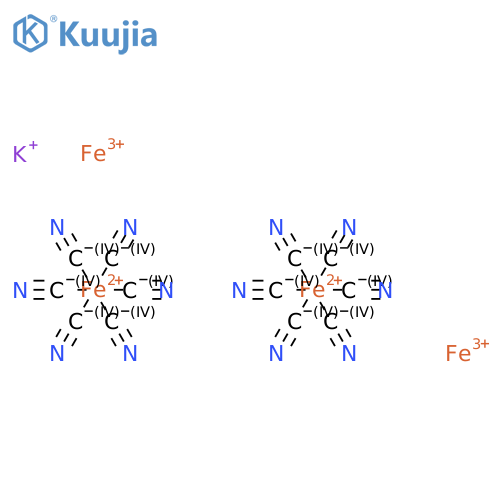 Ferrate(4-), hexakis(cyano-κC)-, (OC-6-11)-, iron(3+) (3:4), mixt. with iron(3+) potassium (OC-6-11)-hexakis(cyano-κC)ferrate(4-) (1:1:1) (9CI) structure