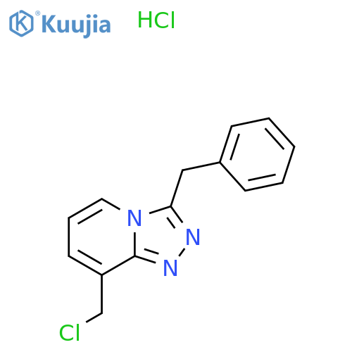 3-Benzyl-8-(chloromethyl)[1,2,4]triazolo[4,3-a]pyridine hydrochloride structure