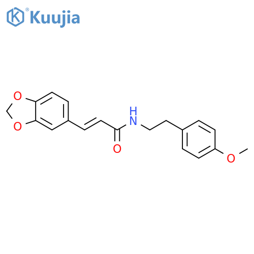 (E)-3-(1,3-benzodioxol-5-yl)-N-[2-(4-methoxyphenyl)ethyl]prop-2-enamide structure