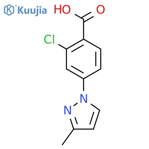 4-(3-Methyl-1H-pyrazol-1-yl)-2-chloro benzoic acid structure