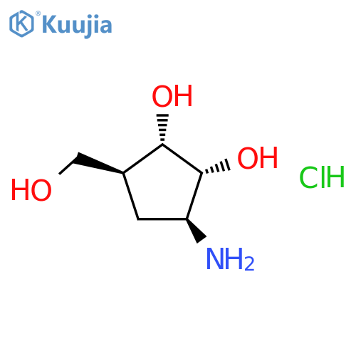1,2-Cyclopentanediol,3-amino-5-(hydroxymethyl)-, hydrochloride (1:1), (1S,2R,3S,5S)- structure