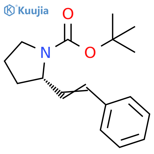 1-Pyrrolidinecarboxylic acid, 2-(2-phenylethenyl)-, 1,1-dimethylethylester, (2S)- structure