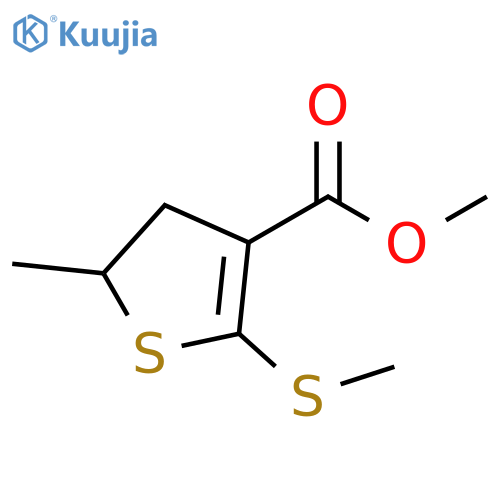 3-Thiophenecarboxylic acid, 4,5-dihydro-5-methyl-2-(methylthio)-, methyl ester structure