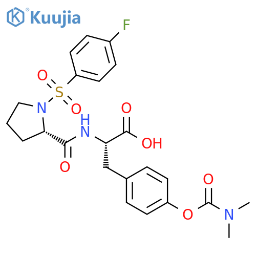 L-Tyrosine, 1-[(4-fluorophenyl)sulfonyl]-L-prolyl-, dimethylcarbamate(ester) structure