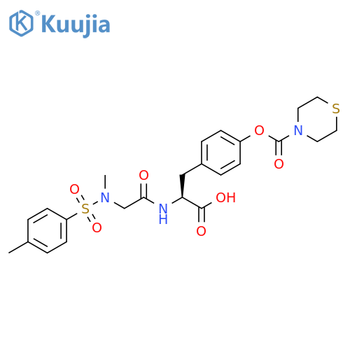 L-Tyrosine, N-methyl-N-[(4-methylphenyl)sulfonyl]glycyl-, 4-thiomorpholinecarboxylate (ester) (9CI) structure