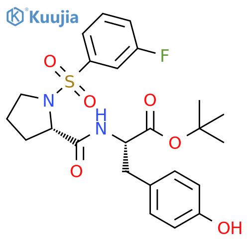 L-Tyrosine, 1-[(3-fluorophenyl)sulfonyl]-L-prolyl-, 1,1-dimethylethyl ester (9CI) structure