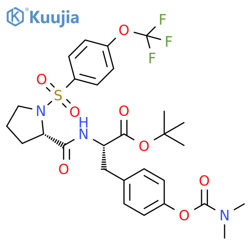 L-Tyrosine, 1-[[4-(trifluoromethoxy)phenyl]sulfonyl]-L-prolyl-, 1,1-dimethylethyl ester, dimethylcarbamate (ester) (9CI) structure