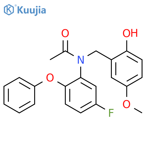 N-(5-fluoro-2-phenoxyphenyl)-N-(2-hydroxy-5-methoxybenzyl)acetamidee structure