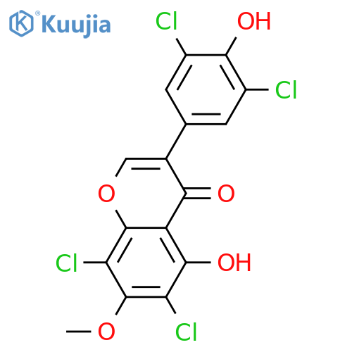 4H-1-Benzopyran-4-one,6,8-dichloro-3-(3,5-dichloro-4-hydroxyphenyl)-5-hydroxy-7-methoxy- structure