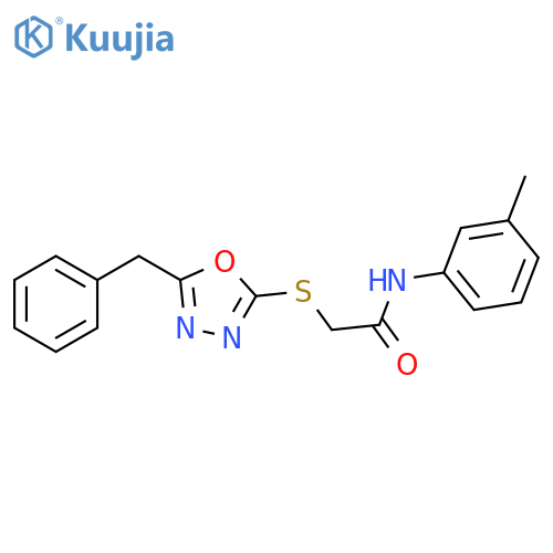 2-[(5-benzyl-1,3,4-oxadiazol-2-yl)sulfanyl]-N-(3-methylphenyl)acetamide structure