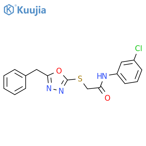 2-[(5-benzyl-1,3,4-oxadiazol-2-yl)sulfanyl]-N-(3-chlorophenyl)acetamide structure