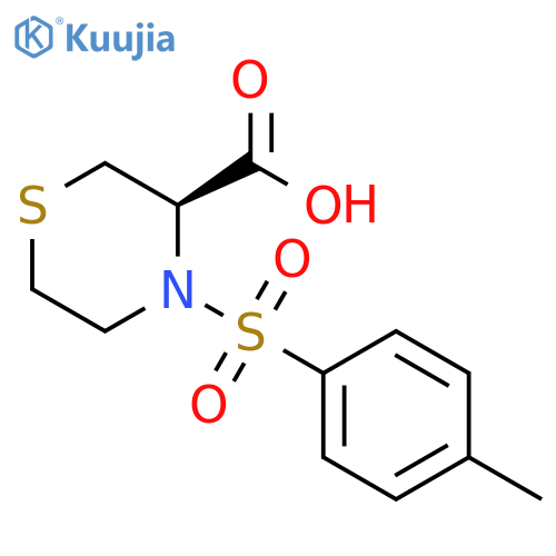 3-Thiomorpholinecarboxylic acid, 4-[(4-methylphenyl)sulfonyl]-, (3R)- structure