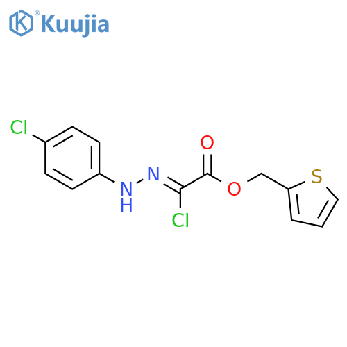 Acetic acid, chloro[(4-chlorophenyl)hydrazono]-, 2-thienylmethyl ester structure