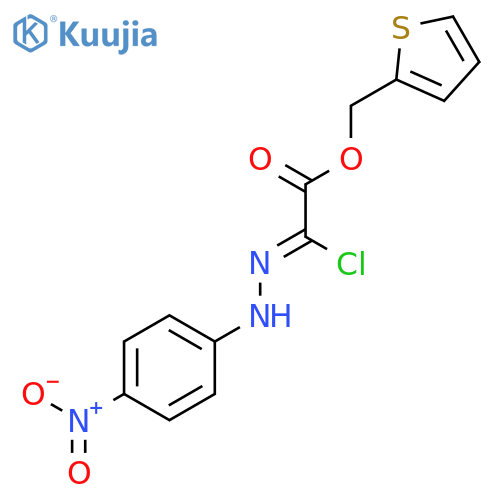 Acetic acid, chloro[(4-nitrophenyl)hydrazono]-, 2-thienylmethyl ester structure