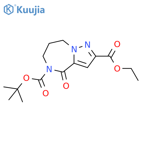 5-tert-butyl 2-ethyl 4-oxo-7,8-dihydro-4H-pyrazolo[1,5-a][1,4]diazepine-2,5(6H)-dicarboxylate structure
