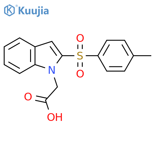 {2-[(4-Methylphenyl)sulfonyl]-1H-indol-1-yl}acetic acid structure