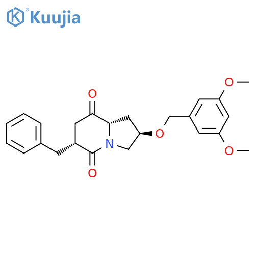(2R,6R,8AS)-6-benzyl-2-[(3,5-dimethoxybenzyl)oxy]hexahydro-5,8-indolizinedione structure