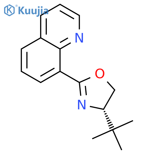 Quinoline, 8-[(4S)-4-(1,1-dimethylethyl)-4,5-dihydro-2-oxazolyl]- structure