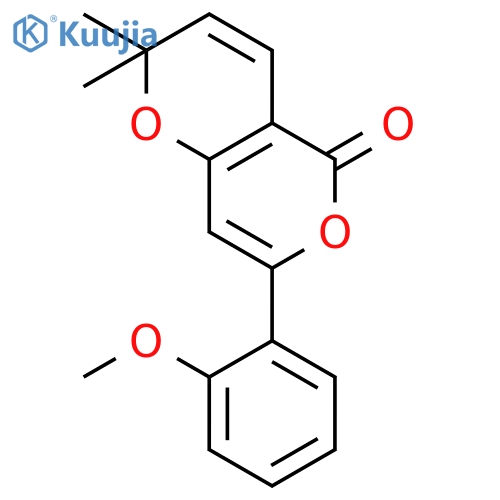 2H,5H-Pyrano[4,3-b]pyran-5-one, 7-(2-methoxyphenyl)-2,2-dimethyl- structure