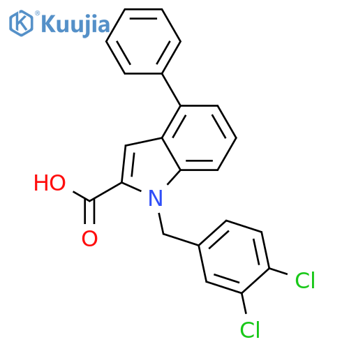 1H-Indole-2-carboxylic acid, 1-[(3,4-dichlorophenyl)methyl]-4-phenyl- structure