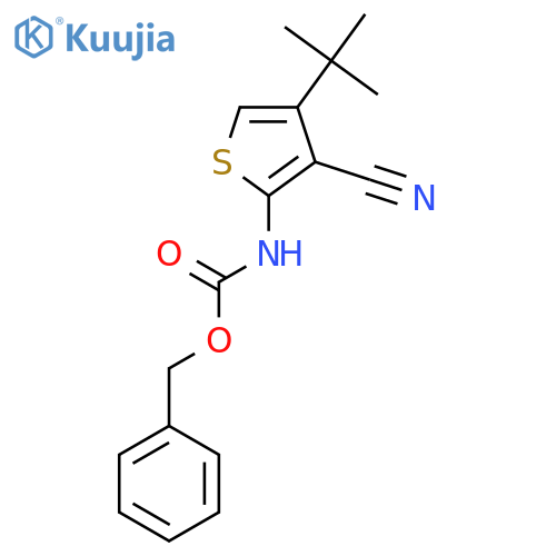 benzyl N-(4-tert-butyl-3-cyanothiophen-2-yl)carbamate structure