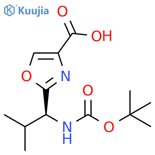 4-Oxazolecarboxylic acid,2-[(1S)-1-[[(1,1-dimethylethoxy)carbonyl]amino]-2-methylpropyl]- structure