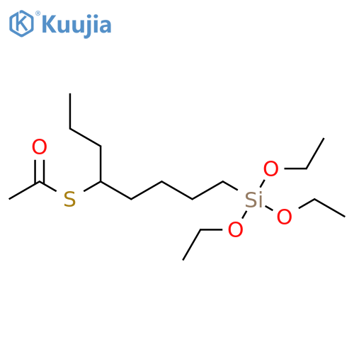 Ethanethioic acid, S-[1-propyl-5-(triethoxysilyl)pentyl] ester structure