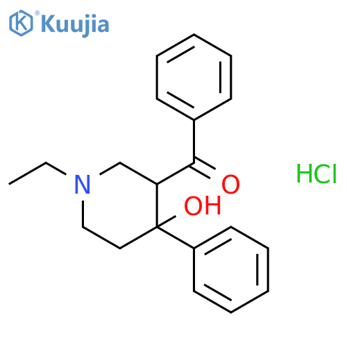Methanone, (1-ethyl-4-hydroxy-4-phenyl-3-piperidinyl)phenyl-,hydrochloride structure
