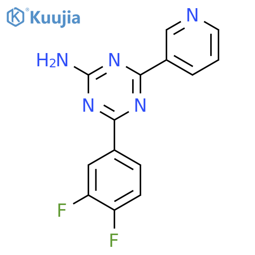 1,3,5-Triazin-2-amine, 4-(3,4-difluorophenyl)-6-(3-pyridinyl)- structure