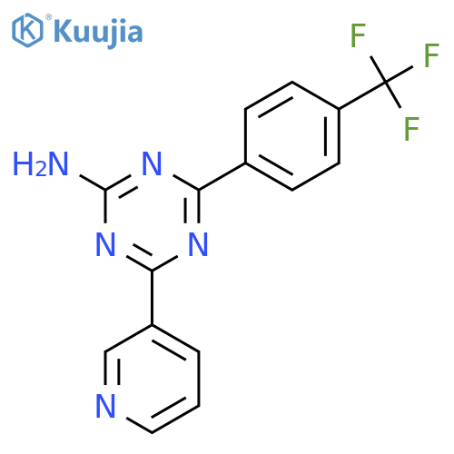 1,3,5-Triazin-2-amine, 4-(3-pyridinyl)-6-[4-(trifluoromethyl)phenyl]- structure