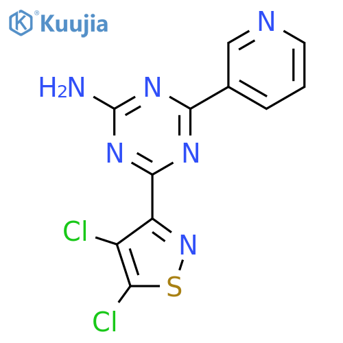 1,3,5-Triazin-2-amine, 4-(4,5-dichloro-3-isothiazolyl)-6-(3-pyridinyl)- structure