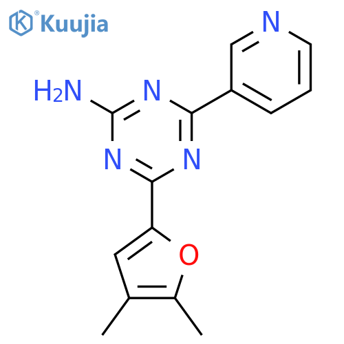 1,3,5-TRIAZIN-2-AMINE, 4-(4,5-DIMETHYL-2-FURANYL)-6-(3-PYRIDINYL)- structure
