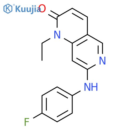 1,6-Naphthyridin-2(1H)-one, 1-ethyl-7-[(4-fluorophenyl)amino]- structure