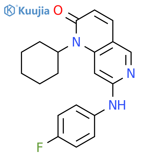 1,6-Naphthyridin-2(1H)-one, 1-cyclohexyl-7-[(4-fluorophenyl)amino]- structure