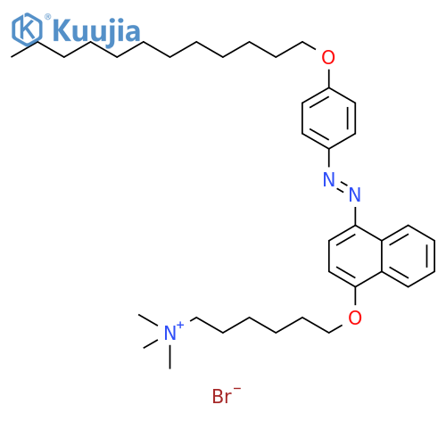 1-Hexanaminium,6-[[4-[[4-(dodecyloxy)phenyl]azo]-1-naphthalenyl]oxy]-N,N,N-trimethyl-,bromide structure